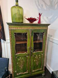 Furniture wholesaling: Antique Painted Kitchen Cabinet - Parsley Green