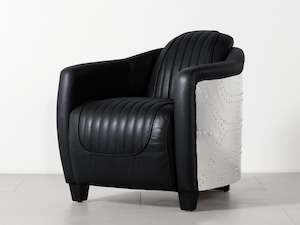 Furniture wholesaling: Aviator Tub Chair | Antique Slate (Leather Inner Arm)