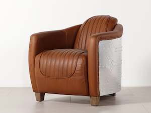 Aviator Tub Chair | Camel (Leather Inner Arm)