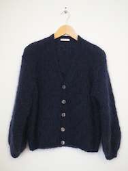 Clothing: Hand knit cardi - Indigo