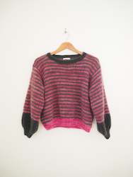 Clothing: Hand knit jumper - Rhubarb