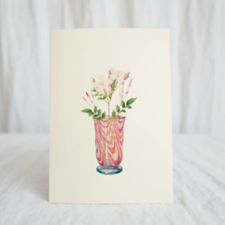 Clothing: Hydrangea Ranger Card - Jasmine in glass vase