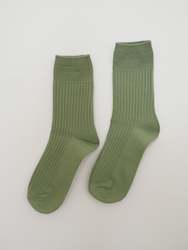 Clothing: S O K K E N Waffle socks - Pistachio