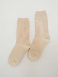 Clothing: S O K K E N Waffle socks - Vanilla