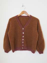 Hand knit cardi - Gingernut