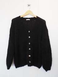 Hand knit cardi - Two-tone black