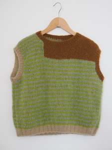 Clothing: Hand knit vest - Wild wheat