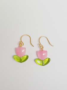 Clothing: Tulip earrings - Pink