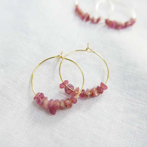 Goodheart gemstone hoops-pink tourmaline