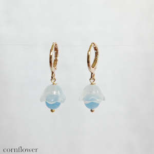 Sunflower earrings-cornflower