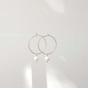 Hydrangea Ranger - Goodheart hoops with fresh water pearls.