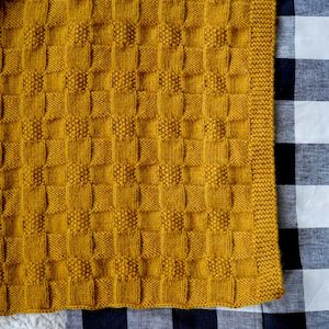 Checkerboard Blanket Knitting Pattern - 8Ply (BC126)