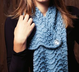 Adorable Fan Stitch Scarf Knitting Pattern (AE - 8006)