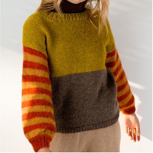 Stripe Sweater Knitting Pattern (1138)