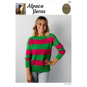 Alpaca Yarns Striped Sweater Knitting Pattern  (1144)