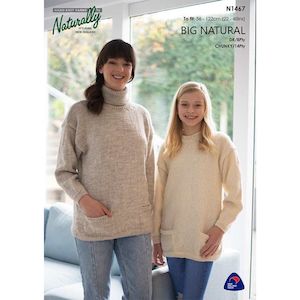 Sweater with Pockets Knitting Pattern (N1467)