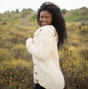 Knitted Jacket with Irish Moss and Cable Patterns Knitting Pattern (AE - 10006)