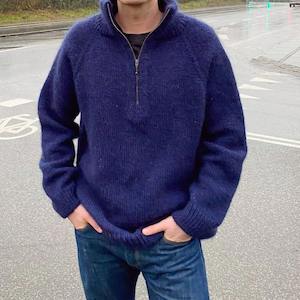 Haberdashery: Zipper Sweater (Man) Knitting Pattern - PetiteKnit