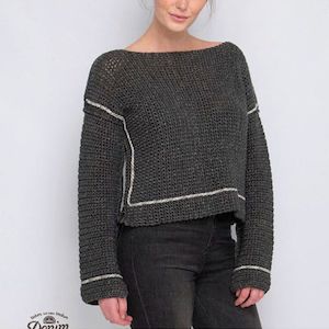 Line-Out Sweater Crochet Pattern (DMF15456L)