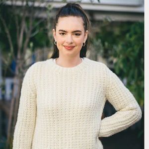 Rib Saddle Shoulder Sweater Knitting Pattern (2113)