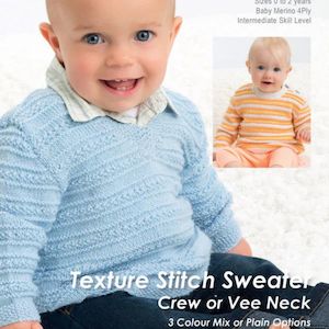 Texture Stitch Sweater Knitting Pattern (1425)