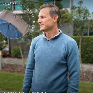 Men's 4-Ply Sweater with Sleeve and Neckline Options Knitting Pattern (2210)