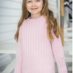 Kids Raglan Ribbed Sweater Knittiung Pattern (2118)