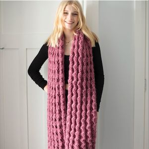 Puffed Rib Scarf Knitting Pattern (N1652)