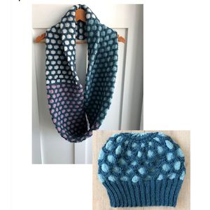 Long Honeycomb Cowl & Beanie Knitting Pattern (N1732)