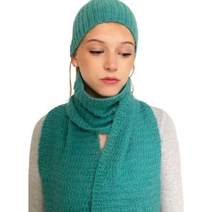 Ribbed Beanie & Scarf Knitting Pattern (N1702)