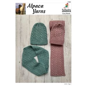 Beanie, Scarf & Cowl Knitting Pattern (1562)