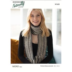 Slip Stitch Tweed Scarf Knitting Pattern (N1625)