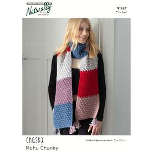 Haberdashery: Bobble Stitch Scarf Crochet Pattern (N1667)