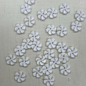 Flower Buttons - White (15mm)