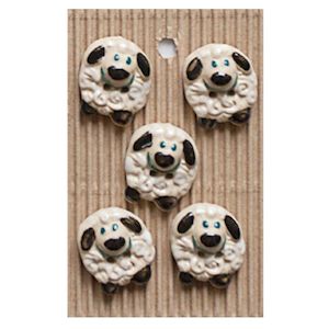 Handmade Buttons Sheep - Set of 5 (L432)