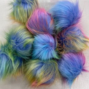 Haberdashery: Pom Poms 8cm with Elastic Loop - Unicorn