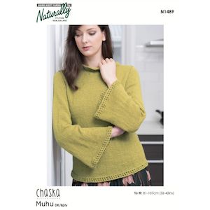 Bell Sleeve Sweater Knitting Pattern (N1489)