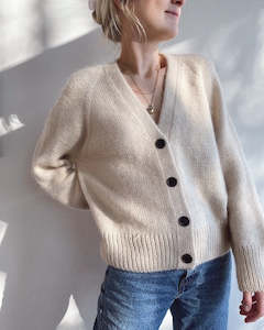 Wool scouring: Champagne Cardigan