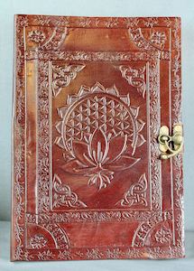 Large Lotus Leather Diary