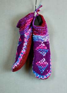 Wool knit slippers - Purple