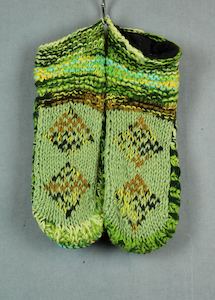 Wool knit slippers - Green