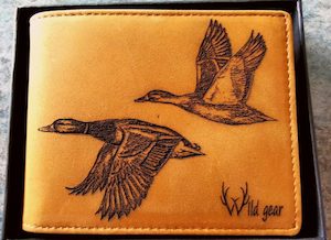 Products: Flying Mallard Pair leather wallet