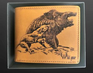 Dog Holding a leather wallet