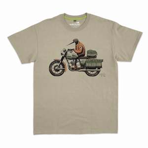 Mens Tees: Mens New Zealand T Shirt - Motorbike Kiwi