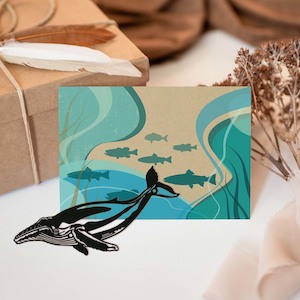 Gift Cards: Metal Art Card - Whale