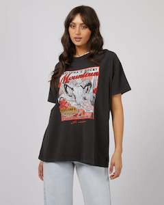 Womenswear: ALL ABOUT EVE ROCKY MOUNTAIN STANDARD TEE - WASHED BLACK