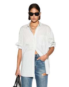 Womenswear: KSUBI OVERSIZED SHIRT BLUE STRIPE - BLUE