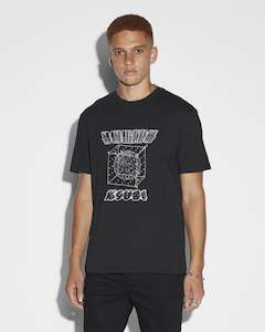 Womenswear: KSUBI HOLOGRAPH KASH SS TEE - JET BLACK