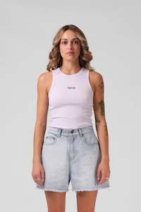 Womenswear: RPM HEART RIBBED SINGLET - FADED LILAC