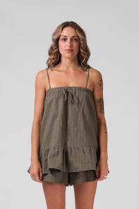 RPM TILLY TOP - OLIVE TEXTURED